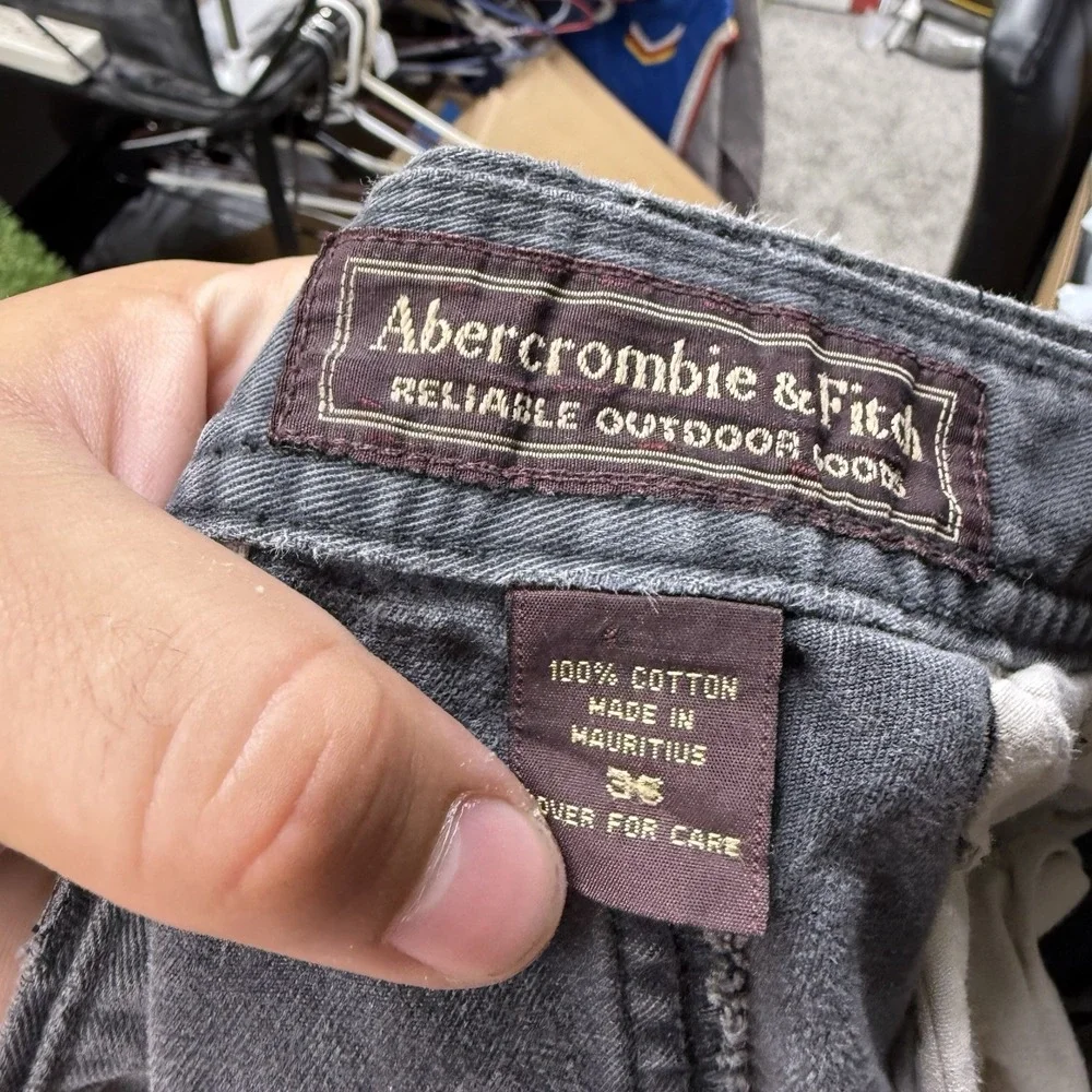 Abercrombie & Fitch Cargo Shorts Mens 35 x9 Vintage Fatigues Heavy Khaki Skater